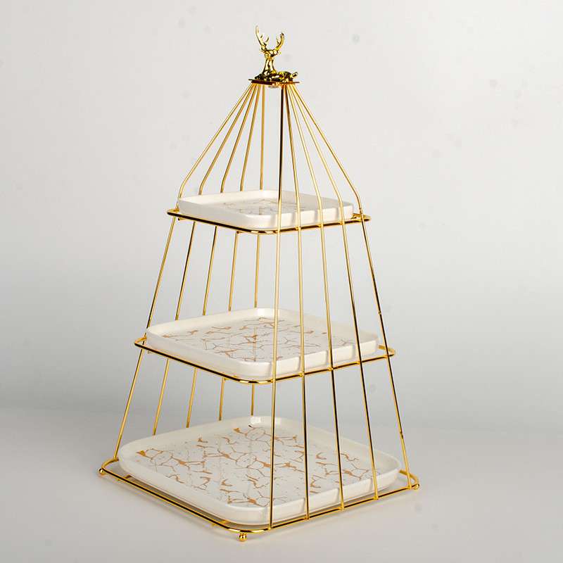 Modern Birdcage Afternoon 2-3 Tier Sandwich And Cake Holder High Plate Stand For Tea And Coffee Party Modern Birdcage Afternoon 2-3 Tier Sandwich And Cake Holder High Plate Stand For Tea And Coffee Party