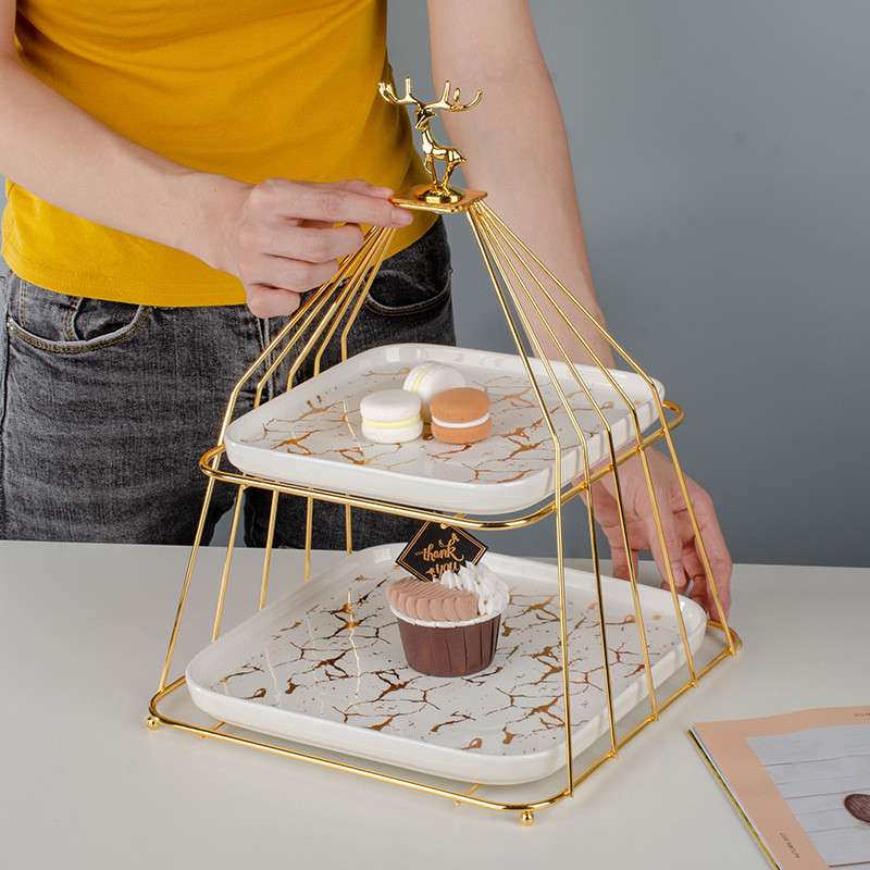 Modern Birdcage Afternoon 2-3 Tier Sandwich And Cake Holder High Plate Stand For Tea And Coffee Party Modern Birdcage Afternoon 2-3 Tier Sandwich And Cake Holder High Plate Stand For Tea And Coffee Party