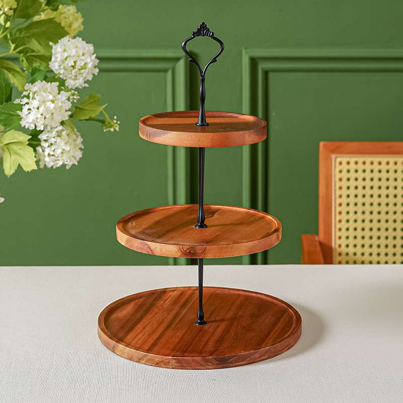Modern Wooden Afternoon High 2-3 Tier Plate Stand Holder for Tea Coffee and Pastry Modern Wooden Afternoon High 2-3 Tier Plate Stand Holder for Tea Coffee and Pastry