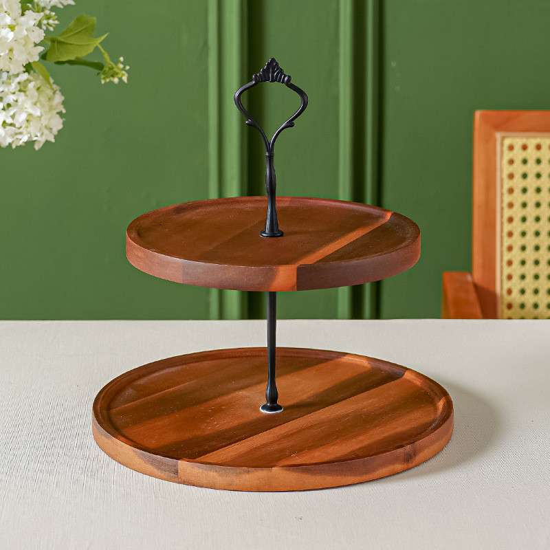 Modern Wooden Afternoon High 2-3 Tier Plate Stand Holder for Tea Coffee and Pastry Modern Wooden Afternoon High 2-3 Tier Plate Stand Holder for Tea Coffee and Pastry
