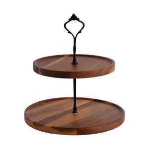 Modern Wooden Afternoon High 2-3 Tier Plate Stand Holder for Tea Coffee and Pastry