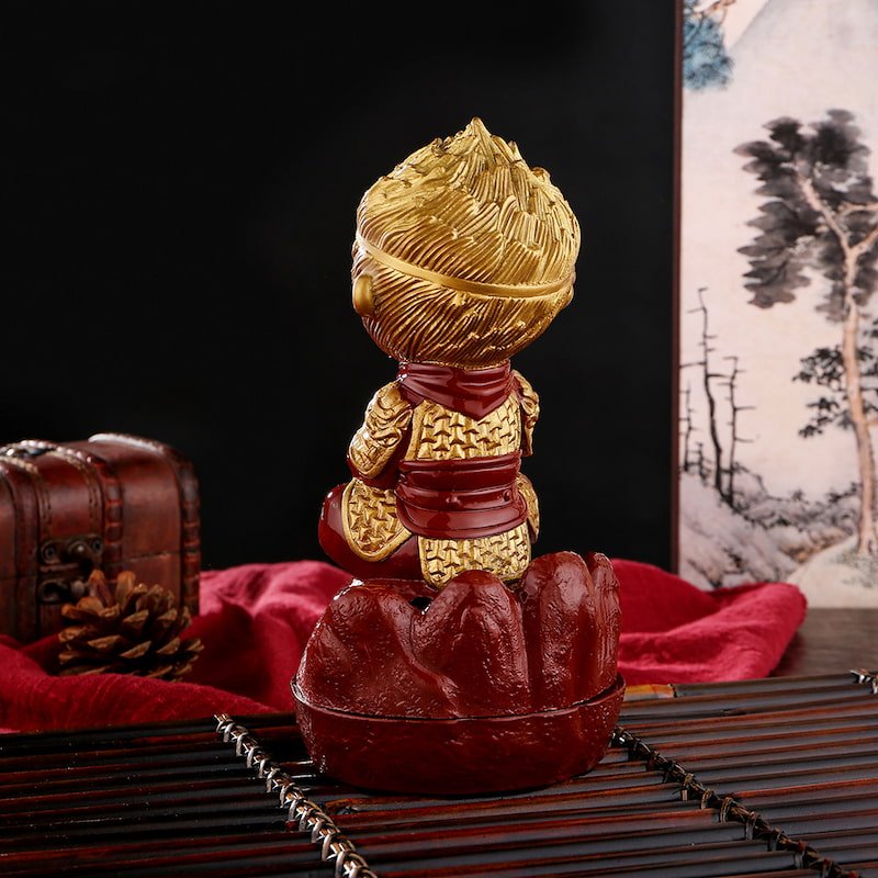 Monkey King Painted Antique Chinese Brass Incense Burner Monkey King Painted Antique Chinese Brass Incense Burner