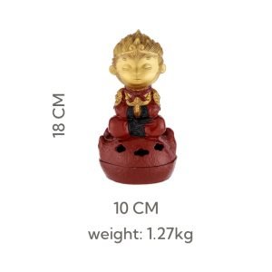 Monkey King Painted Antique Chinese Brass Incense Burner