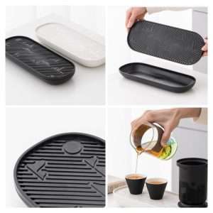 Mountain Black And White Ceramic Travelling Tea Set Case