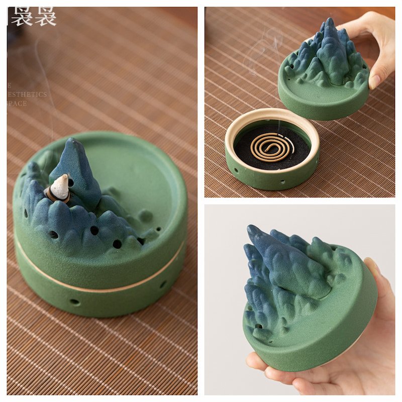 Mountain Vintage Charcoal Cone Incense Burner Holder Mountain Vintage Charcoal Cone Incense Burner Holder