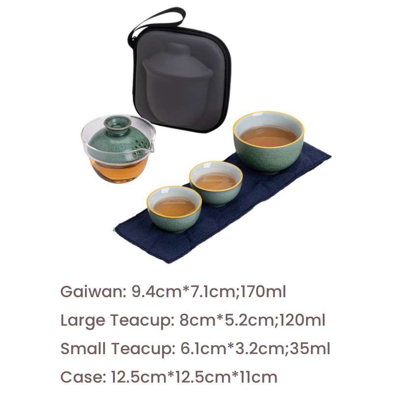 Best Antique Navy Blue And Green Ceramic Travel Tea And Coffee Set Case With Gaiwan Kit Best Antique Navy Blue And Green Ceramic Travel Tea And Coffee Set Case With Gaiwan Kit