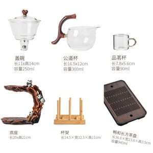 Panda Theme Glass Semi Automatic Lazy Tea Set