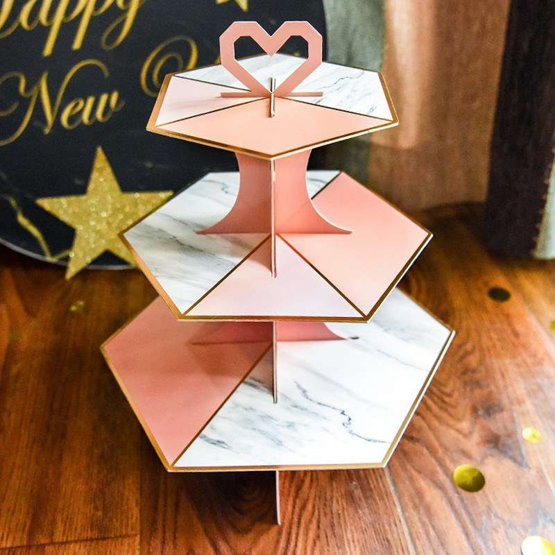 Modern Paper Disposable Cardboard 3 Tier Afternoon High Tea Cake Party Stand for Standwich Modern Paper Disposable Cardboard 3 Tier Afternoon High Tea Cake Party Stand for Standwich