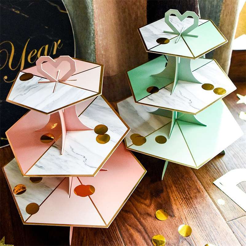 Modern Paper Disposable Cardboard 3 Tier Afternoon High Tea Cake Party Stand for Standwich Modern Paper Disposable Cardboard 3 Tier Afternoon High Tea Cake Party Stand for Standwich