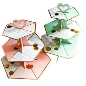 Modern Paper Disposable Cardboard 3 Tier Afternoon High Tea Cake Party Stand for Standwich