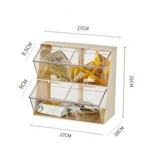 Plastic Acrylic Modern Tea And Coffee Bag Organizer And Holder Clear Storage Box