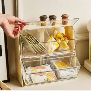 Plastic Acrylic Modern Tea And Coffee Bag Organizer And Holder Clear Storage Box
