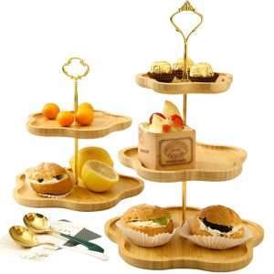 Antique Wooden Afternoon 3 Tier High Tea Stand For Coffee And Tea