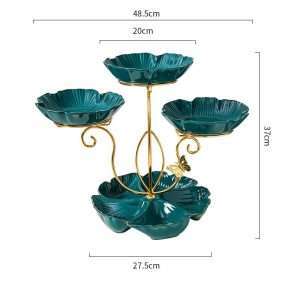 Antique English Ceramics High Tier Tea Party Platter Stand For Cupcake And Fruit