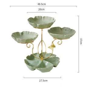 Antique English Ceramics High Tier Tea Party Platter Stand For Cupcake And Fruit