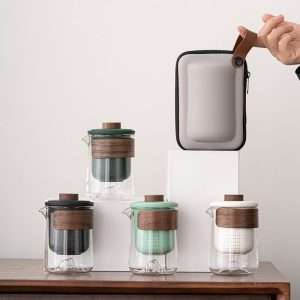 Portable Ceramic Travelling Tea And Coffee Set With Case Kit