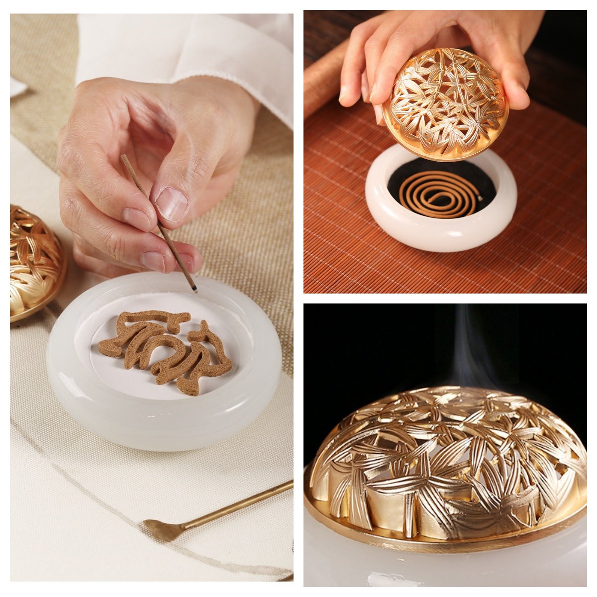 Premium Jade Charcoal and Powder Incense Burner Holder Premium Jade Charcoal and Powder Incense Burner Holder