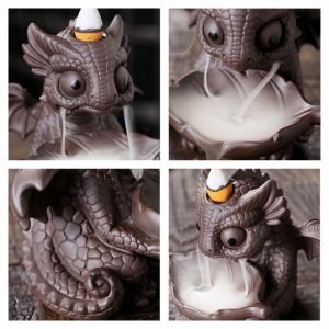 Quirky Dinosaur Ceramic Waterfall Backflow Incense Burner