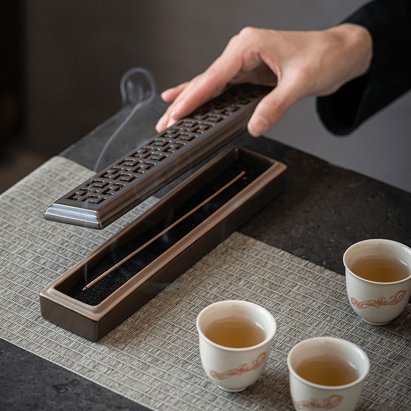 Rectangular Hollowed Ceramic Charcoal and Powder Cone Incense Burner Holder Rectangular Hollowed Ceramic Charcoal and Powder Cone Incense Burner Holder