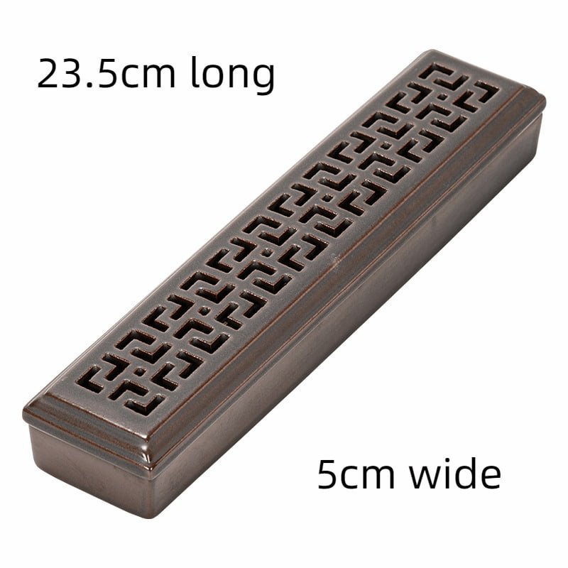 Rectangular Hollowed Ceramic Charcoal and Powder Cone Incense Burner Holder Rectangular Hollowed Ceramic Charcoal and Powder Cone Incense Burner Holder