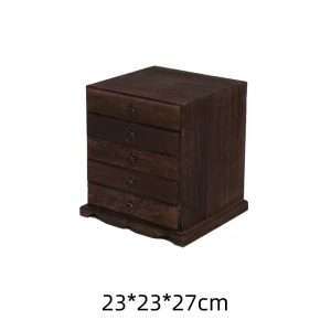 Heavy Roasted Wooden Storage Box And Organizer For Tea Cake