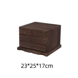 Heavy Roasted Wooden Storage Box And Organizer For Tea Cake