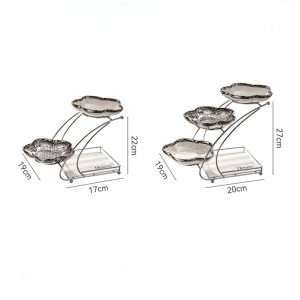 Silver Color Ceramic English Afternoon 3 Tier High Stand For Fruit And Tea Sandwich