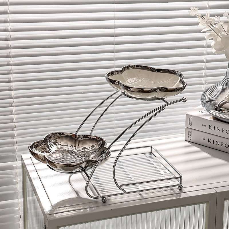 Silver Color Ceramic English Afternoon 3 Tier High Stand For Fruit And Tea Sandwich Silver Color Ceramic English Afternoon 3 Tier High Stand For Fruit And Tea Sandwich