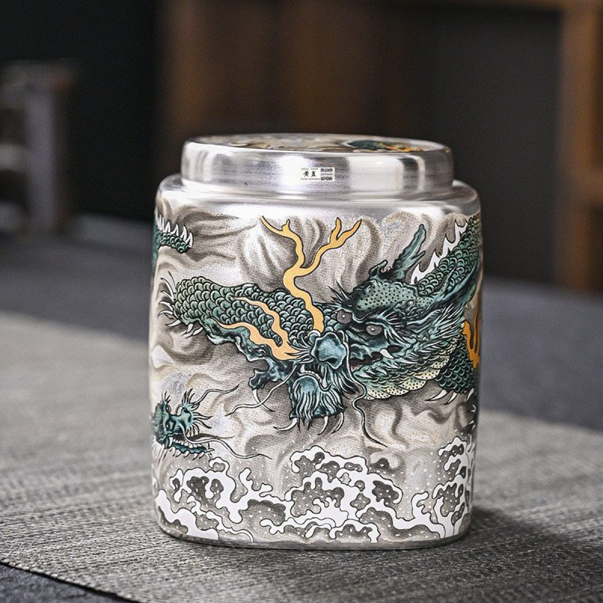 Best Vintage Chinese Silver Plated Dragon Porcelain Loose Leaf Tea