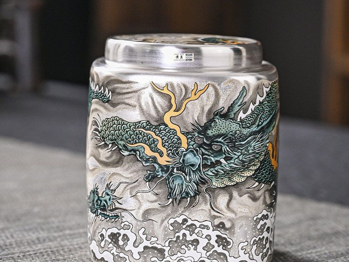 Best Vintage Chinese Silver Plated Dragon Porcelain Loose Leaf Tea