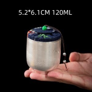 Small Antique Chinese Silver Plated Ceramic Loose Leaf Tea Container