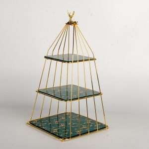 Modern Ceramic Slate Bird Cage 2-3 Tier Afternoon High Tea Party Cake And Fruit Holder Stand