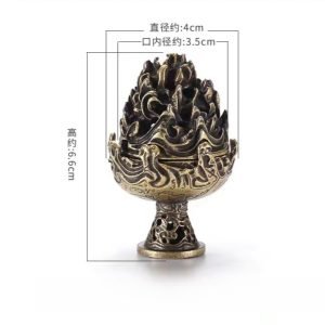 Small Alloy Mountain Carved Charcoal and Powder Cone Incense Burner Holder