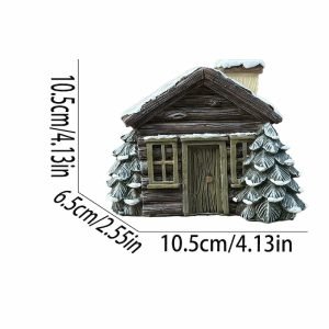 Snowy Winter Smoking chimney Log Cabin Incense Burner