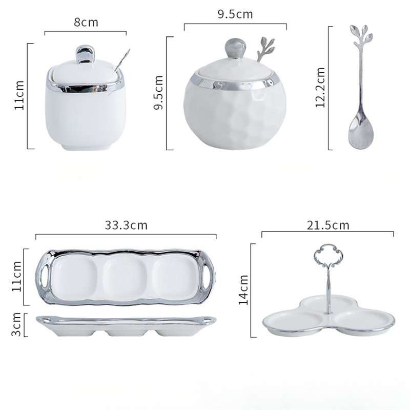 Silver Color Ceramic Vintage Afternoon Tea Coffee Sugar Canisters With Stand Silver Color Ceramic Vintage Afternoon Tea Coffee Sugar Canisters With Stand