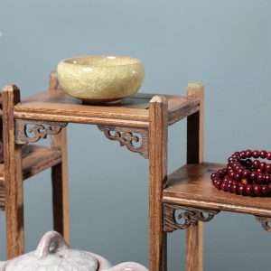 Antique Wooden Tea Cup Display Stand And Tea Shelf