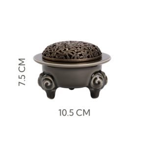 Three-Legged Ceramic Charcoal and Powder Cone Incense Burner Holder
