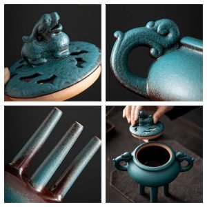 Three-Legged Foo Dog Vintage Charcoal and Powder Cone Incense Burner Holder