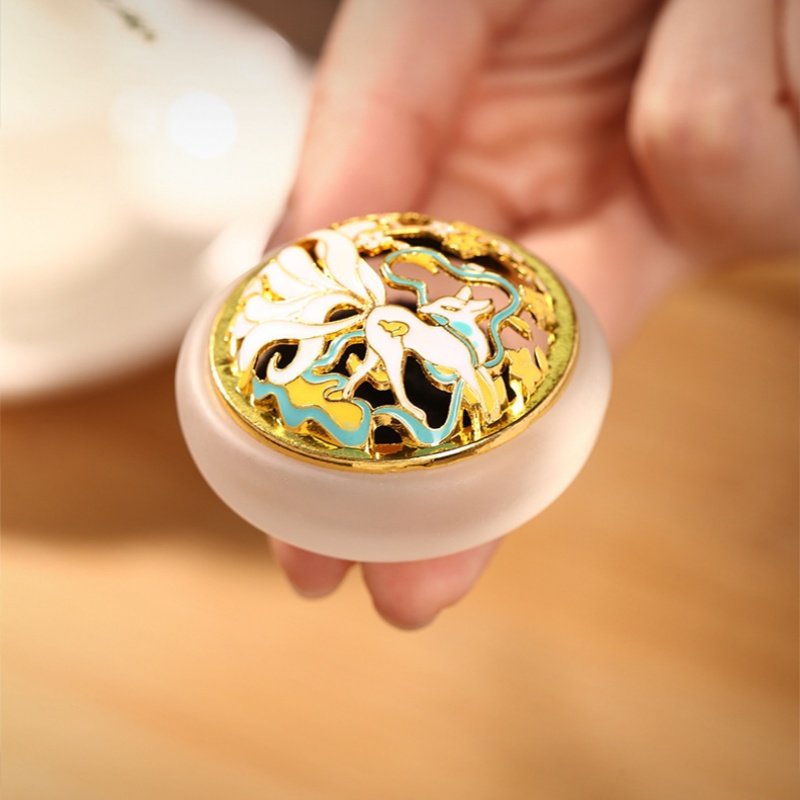 Traditional Glazed Glass Charcoal and Powder Cone Incense Burner Holder Traditional Glazed Glass Charcoal and Powder Cone Incense Burner Holder