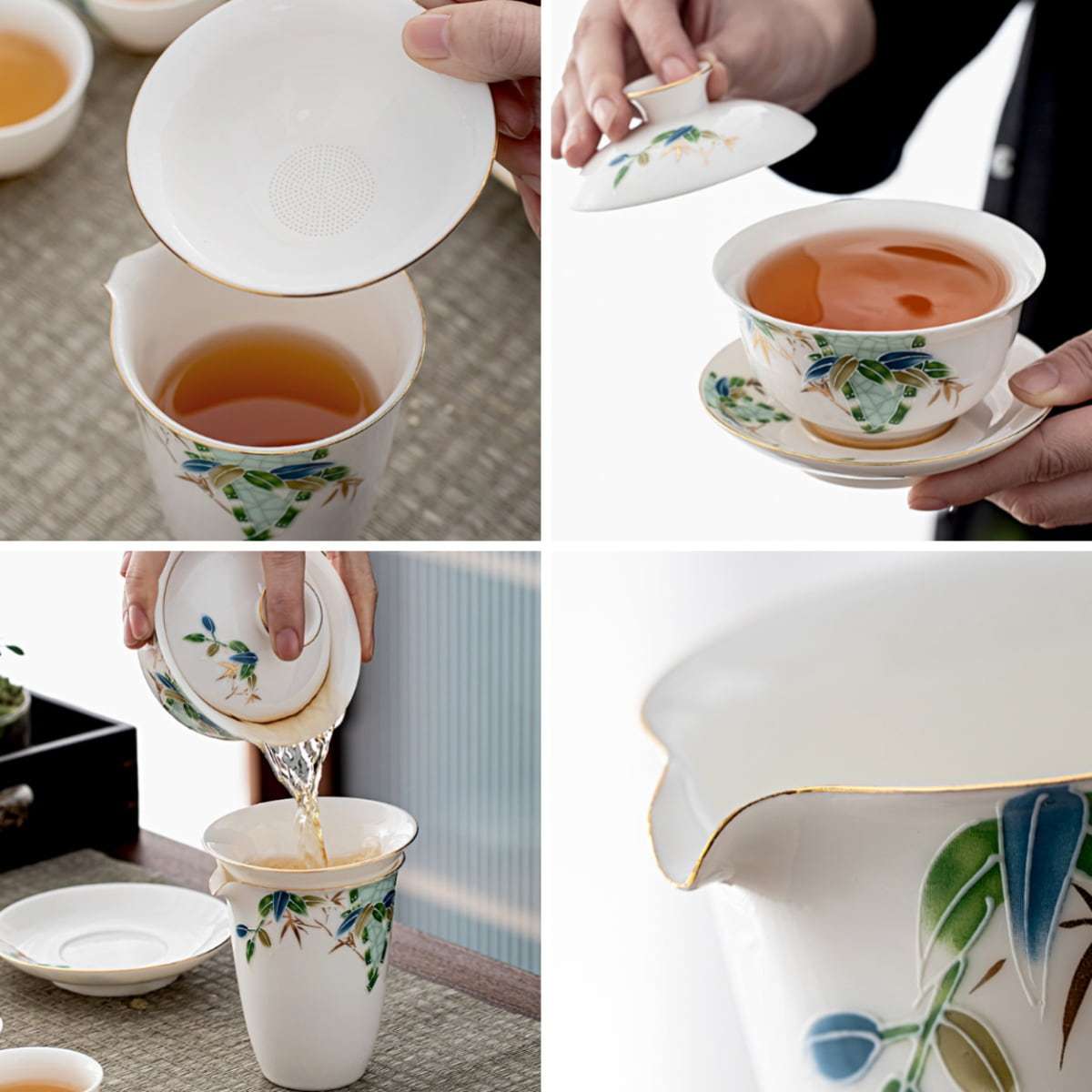 Traditional Tulip Theme White Mutton Fat Jade Porcelain Chinese Tea Gift Set Traditional Tulip Theme White Mutton Fat Jade Porcelain Chinese Tea Gift Set