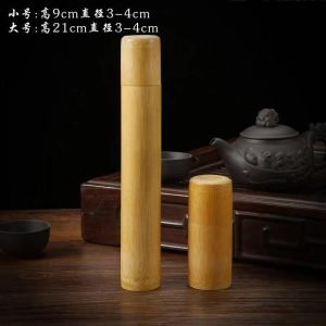 Travel Portable Airtight Bamboo Wooden Loose Leaf Tea Container