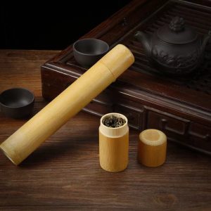 Travel Portable Airtight Bamboo Wooden Loose Leaf Tea Container