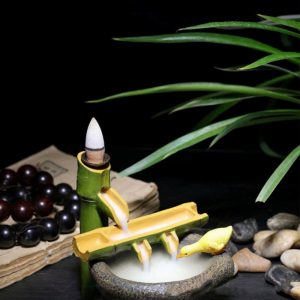 Unique Bamboo Vintage Backflow and Waterfall Incense Burner