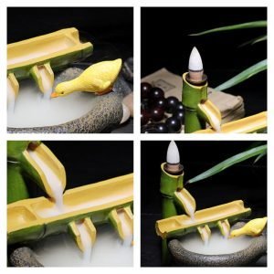 Unique Bamboo Vintage Backflow and Waterfall Incense Burner