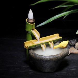 Unique Bamboo Vintage Backflow and Waterfall Incense Burner