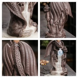 Unique Pterosaur Purple Clay Ceramic Backflow and Waterfall Incense Burner