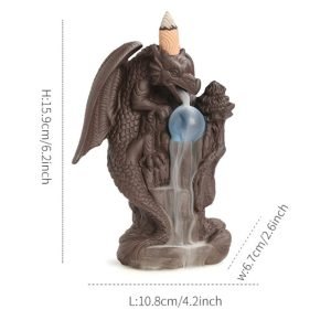 Unique Pterosaur Purple Clay Ceramic Backflow and Waterfall Incense Burner