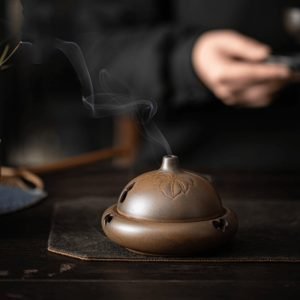 Blue And Brown Dragon Turtle Ceramic Charcoal And Powder Burning Cone Incense Holder