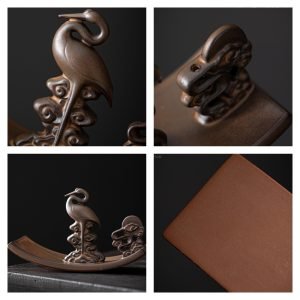 Vintage Chinese Crane Ceramic Stick Incense Burner Holder