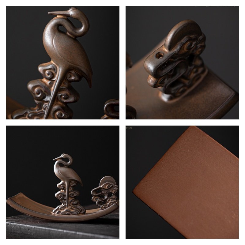 Vintage Chinese Crane Ceramic Stick Incense Burner Holder Vintage Chinese Crane Ceramic Stick Incense Burner Holder